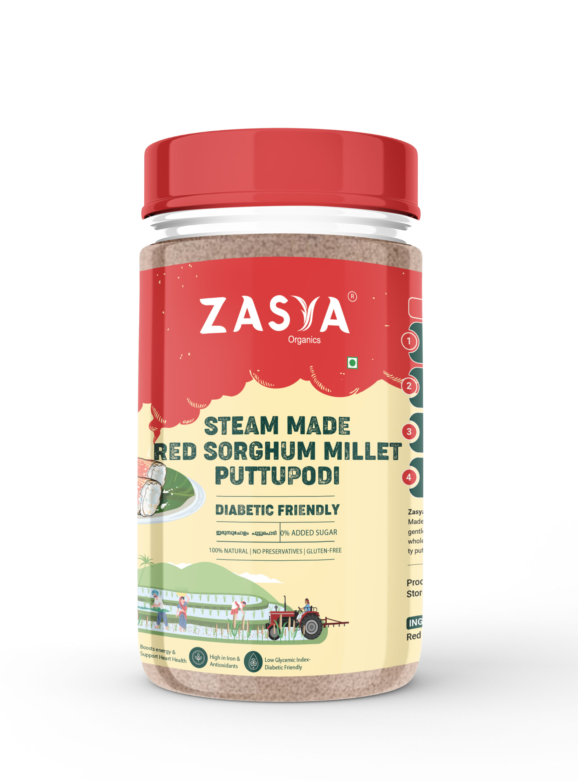 Red Sorghum Millet | Steam Made Puttupodi | Red Cholam