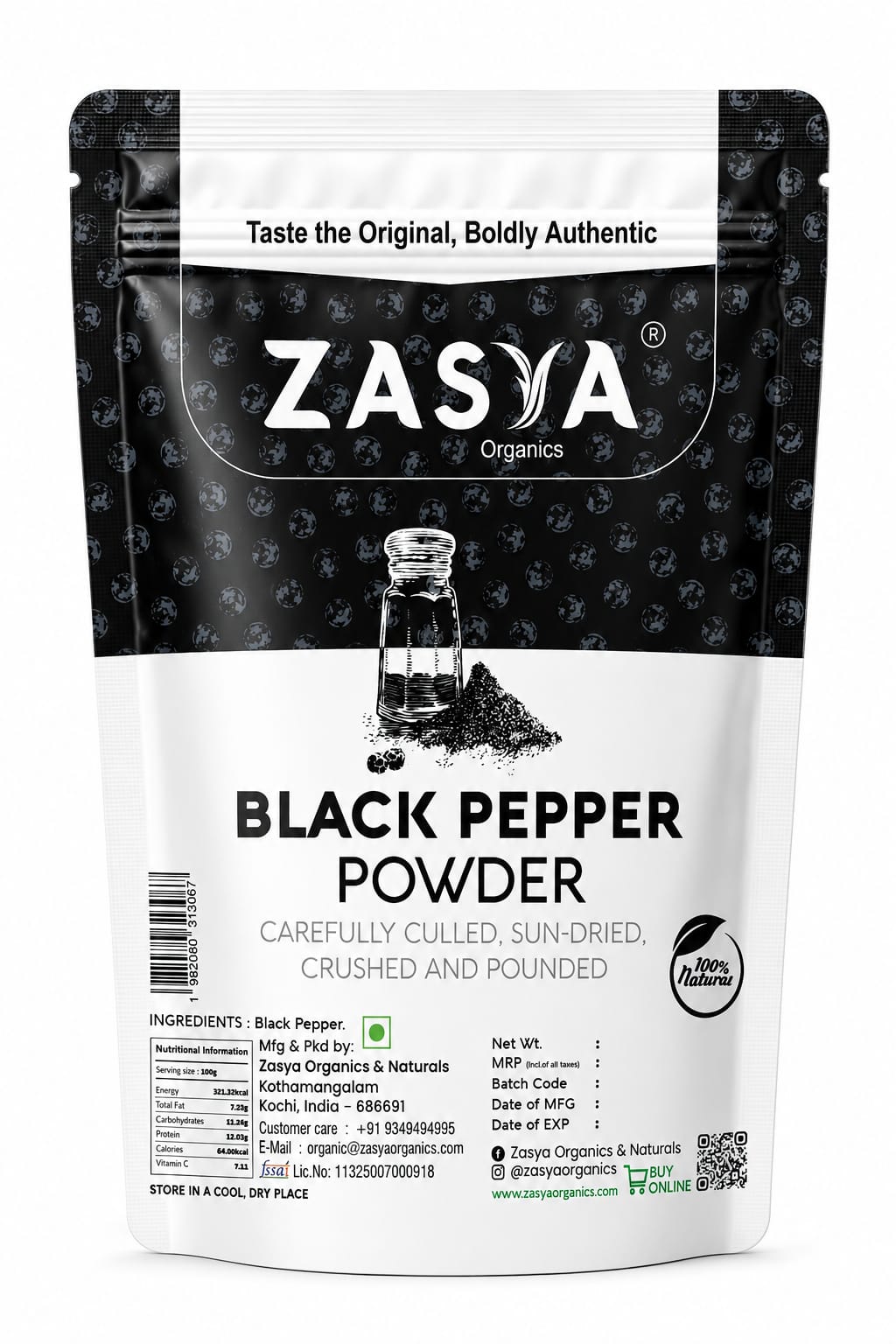 Premium Black Pepper Powder | Freshly Ground Kerala Pepper