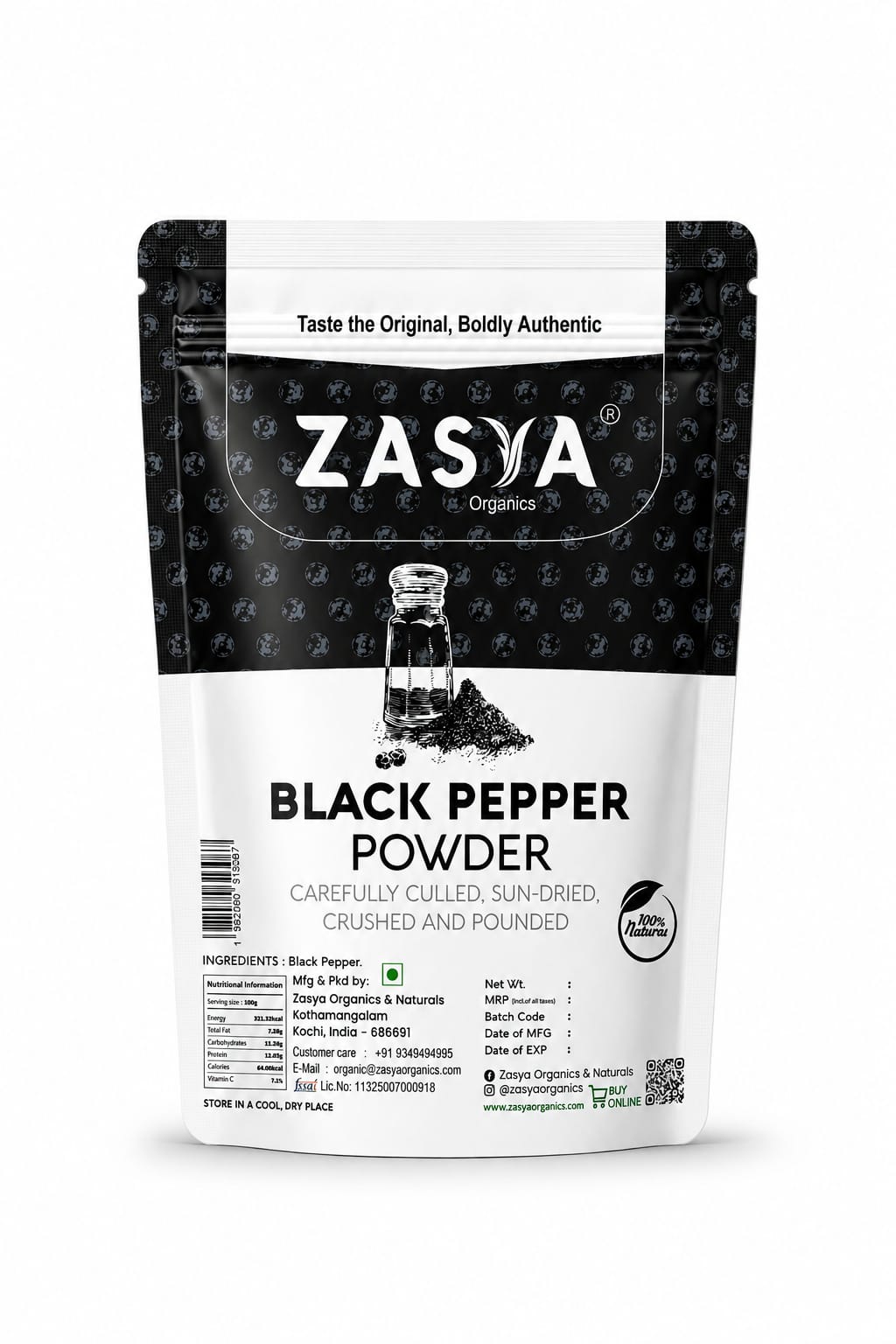 Premium Black Pepper Powder | Freshly Ground Kerala Pepper